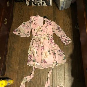 pink flower romper